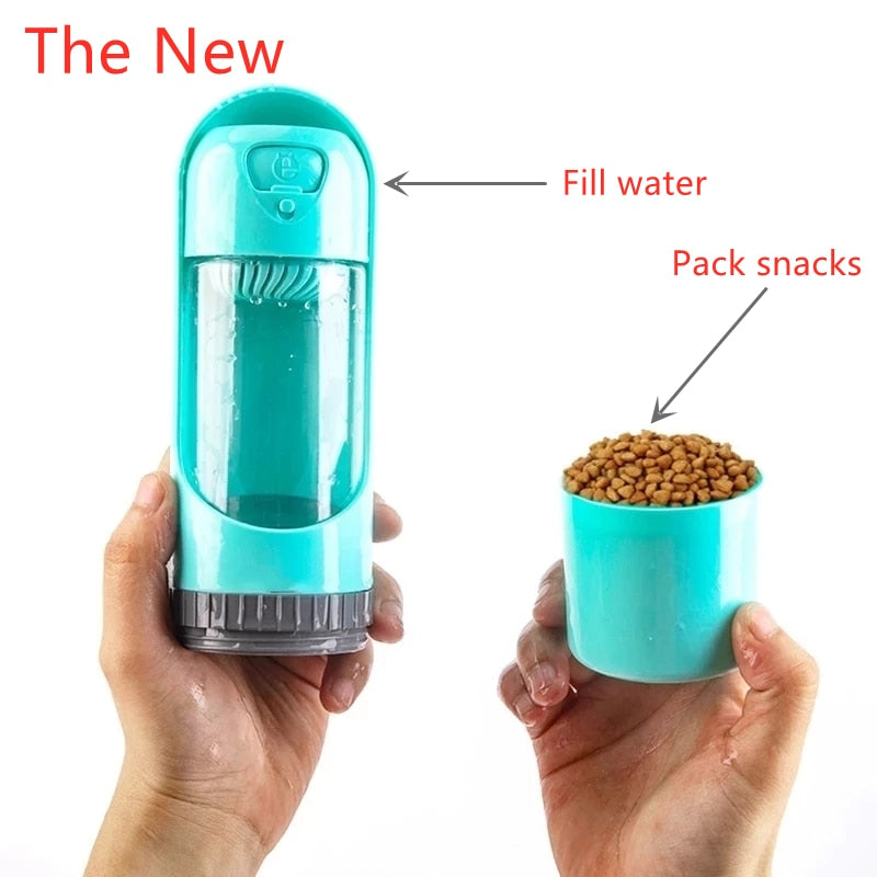 Pet Water Bottle With Food Container