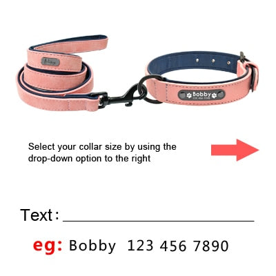 Personalized Dog Tag Collar & Leash Lead