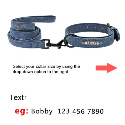 Personalized Dog Tag Collar & Leash Lead