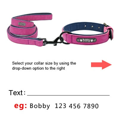 Personalized Dog Tag Collar & Leash Lead