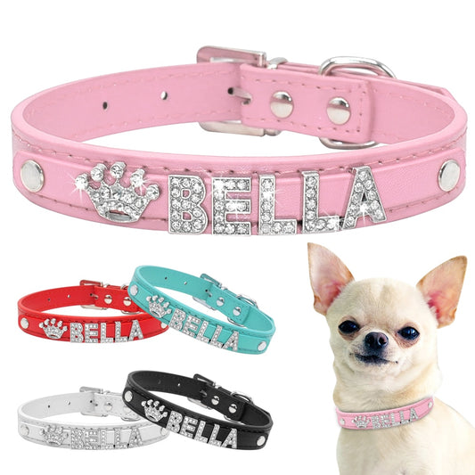 Personalized Rhinestone Dog Name Collar