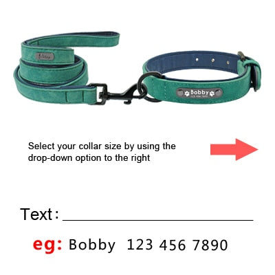 Personalized Dog Tag Collar & Leash Lead