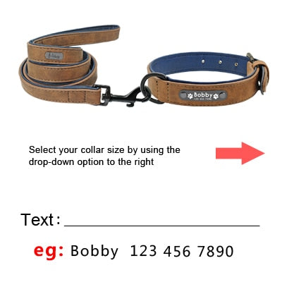 Personalized Dog Tag Collar & Leash Lead